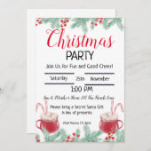 Brennbarer Kakao, Weihnachts-Party Einladung (Vorne/Hinten)