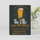 Brennbares Party für Bier und Eis Einladung (Stehend Vorderseite)