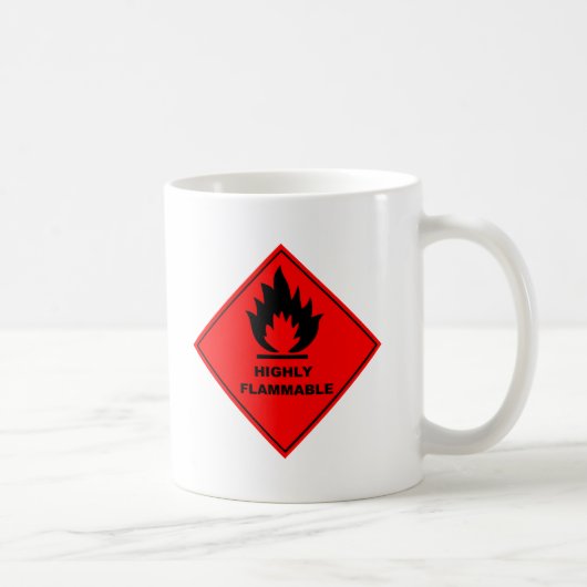 Brennbares Warnzeichen Kaffeetasse (Rechts)