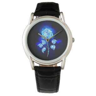Brennen der blauen Rose Armbanduhr
