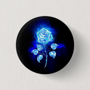 Brennen der blauen Rose Button