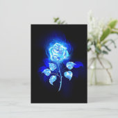 Brennen der blauen Rose Dankeskarte (Stehend Vorderseite)