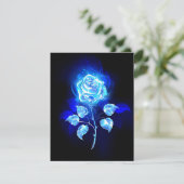 Brennen der blauen Rose Dankeskarte (Stehend Vorderseite)