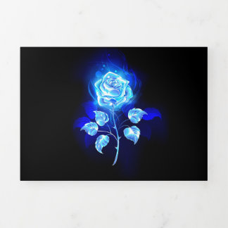 Brennen der blauen Rose Dreifach Gefaltete Einladung