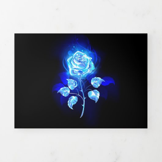 Brennen der blauen Rose Dreifach Gefaltete Karte (Cover)
