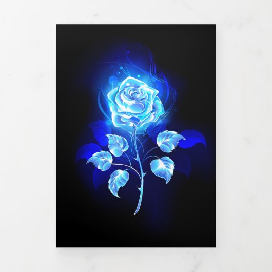 Brennen der blauen Rose Dreifach Gefaltete Karte (Cover)