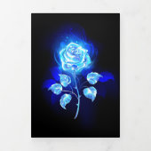 Brennen der blauen Rose Dreifach Gefaltete Urlaubskarte (Cover)