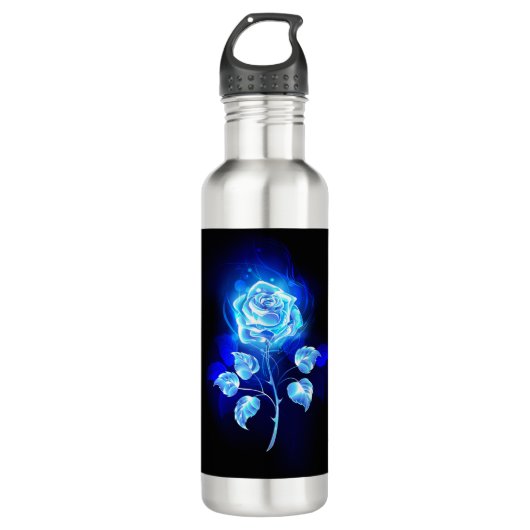 Brennen der blauen Rose Edelstahlflasche (Vorderseite)