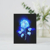 Brennen der blauen Rose Einladungspostkarte (Stehend Vorderseite)