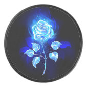 Brennen der blauen Rose Eishockey Puck (Vorderseite)