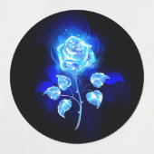 Brennen der blauen Rose Etiketten (Design 2)