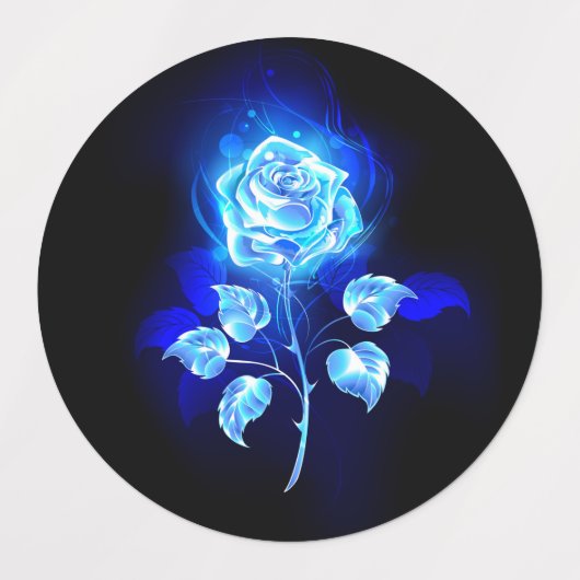 Brennen der blauen Rose Etiketten (Design 1)