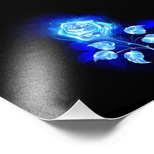 Brennen der blauen Rose Fotodruck (Ecke)