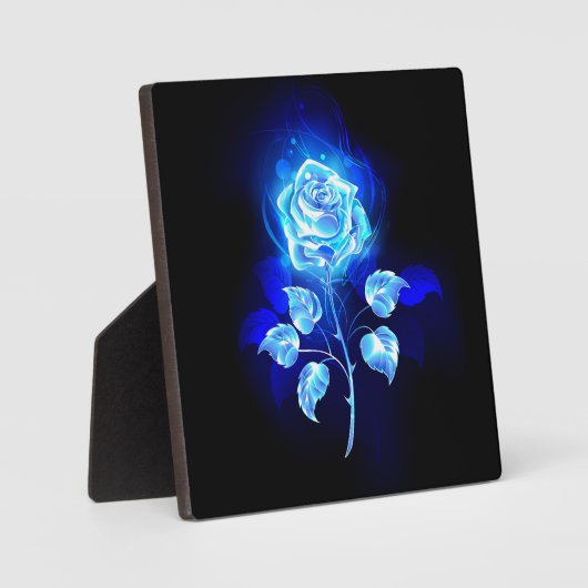 Brennen der blauen Rose Fotoplatte (Vorderseite)