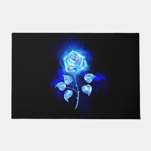 Brennen der blauen Rose Fußmatte (Vorderseite)