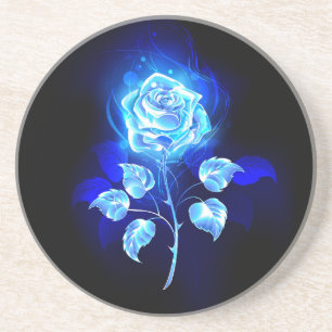 Brennen der blauen Rose Getränkeuntersetzer