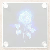 Brennen der blauen Rose Glasuntersetzer (Rückseite)