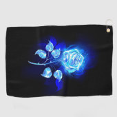 Brennen der blauen Rose Golfhandtuch (Horizontal)
