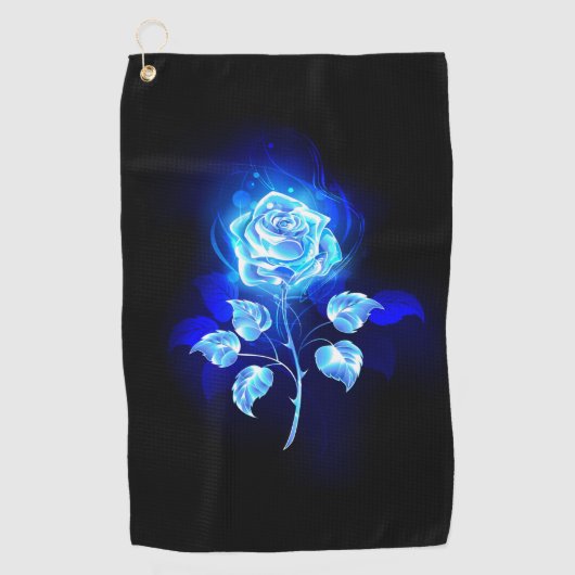 Brennen der blauen Rose Golfhandtuch (Vorderseite)