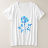 Brennen der blauen Rose Große Größe T-Shirt (Design vorne)