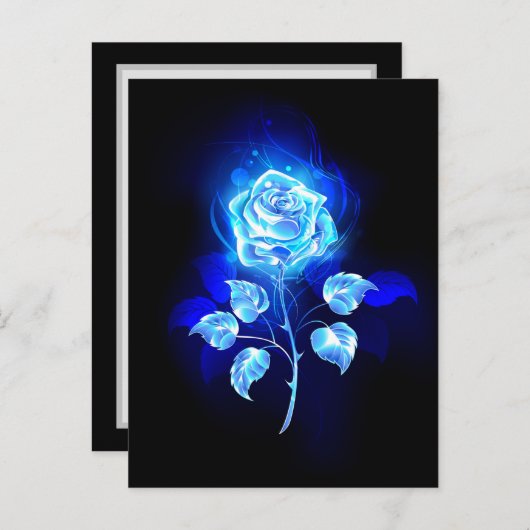 Brennen der blauen Rose Hinweiskarte (Vorne/Hinten)