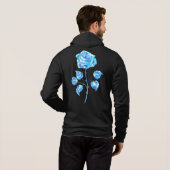 Brennen der blauen Rose Hoodie (Schwarz voll)