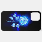 Brennen der blauen Rose iPhone Hülle (Hinten horizontal)
