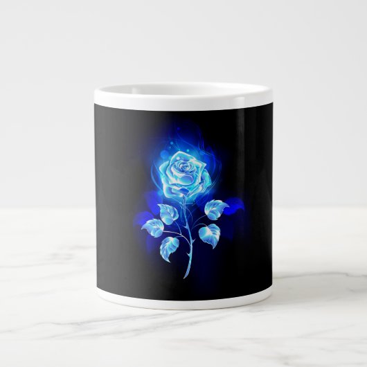 Brennen der blauen Rose Jumbo-Tasse (Vorderseite)