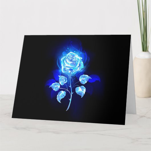 Brennen der blauen Rose Karte (Vorderseite)