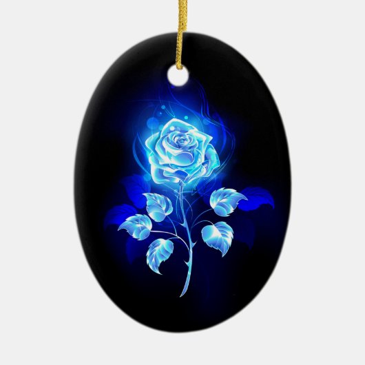 Brennen der blauen Rose Keramik Ornament (Vorne)