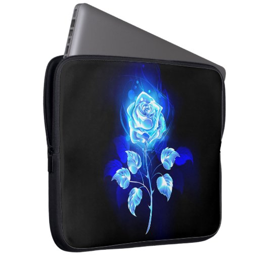 Brennen der blauen Rose Laptopschutzhülle (Vorne Rechts)