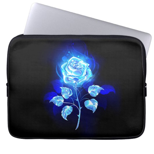 Brennen der blauen Rose Laptopschutzhülle (Vorderseite)