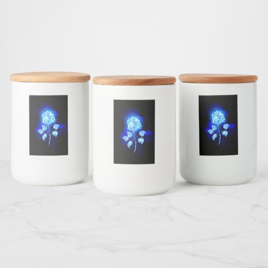 Brennen der blauen Rose Lebensmitteletikett (Flaschen)