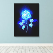 Brennen der blauen Rose Leinwanddruck (Insitu (Holzboden))