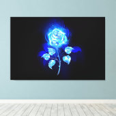 Brennen der blauen Rose Leinwanddruck (Insitu (Holzboden))