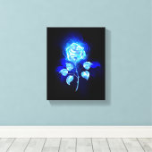Brennen der blauen Rose Leinwanddruck (Insitu (Holzboden))