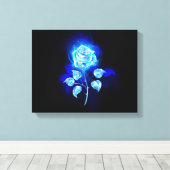 Brennen der blauen Rose Leinwanddruck (Insitu (Holzboden))