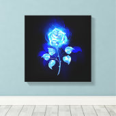 Brennen der blauen Rose Leinwanddruck (Insitu (Holzboden))