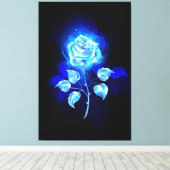 Brennen der blauen Rose Leinwanddruck (Insitu (Holzboden))
