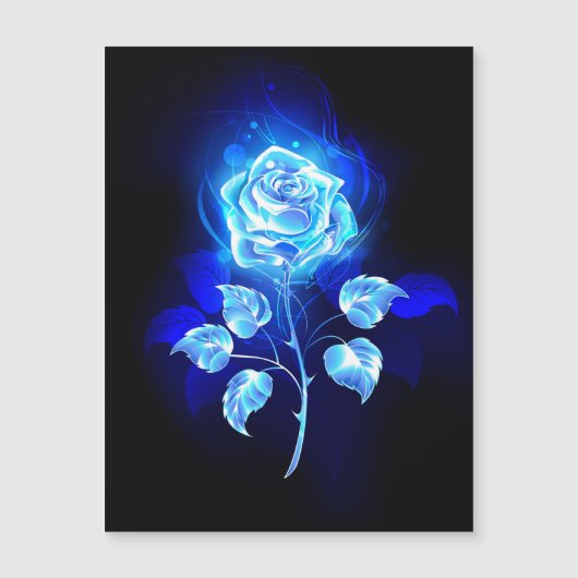 Brennen der blauen Rose Magneteinladung (Vorderseite)