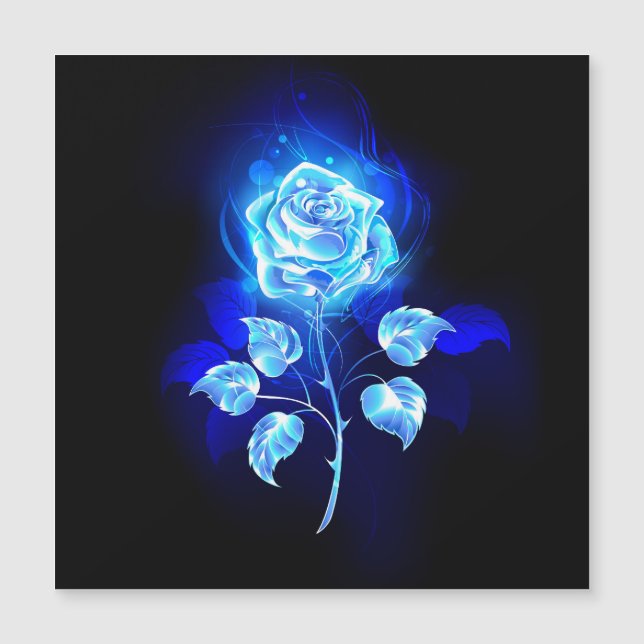 Brennen der blauen Rose Magnetkarte (Vorderseite)