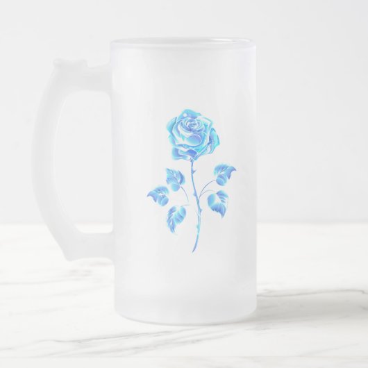 Brennen der blauen Rose Mattglas Bierglas (Links)