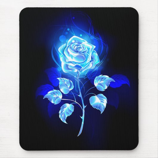 Brennen der blauen Rose Mousepad (Vorne)