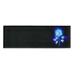 Brennen der blauen Rose Namenschild