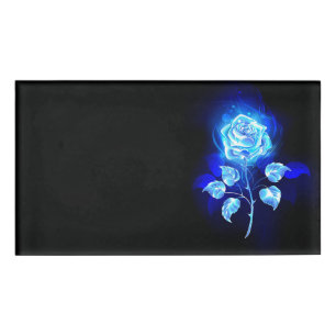 Brennen der blauen Rose Namenschild