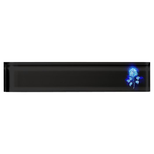 Brennen der blauen Rose Namensplakette (Vorderseite)