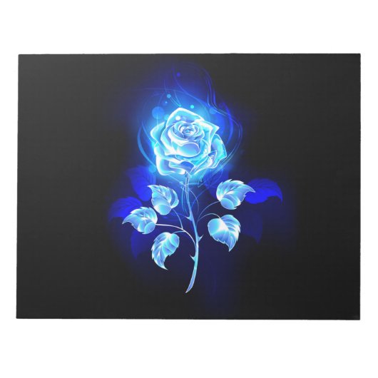Brennen der blauen Rose Notizblock (Vorderseite)