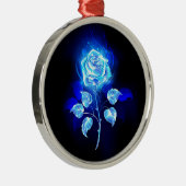 Brennen der blauen Rose Ornament Aus Metall (Rechts)