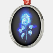 Brennen der blauen Rose Ornament Aus Metall (Links)