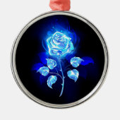 Brennen der blauen Rose Ornament Aus Metall (Vorne)